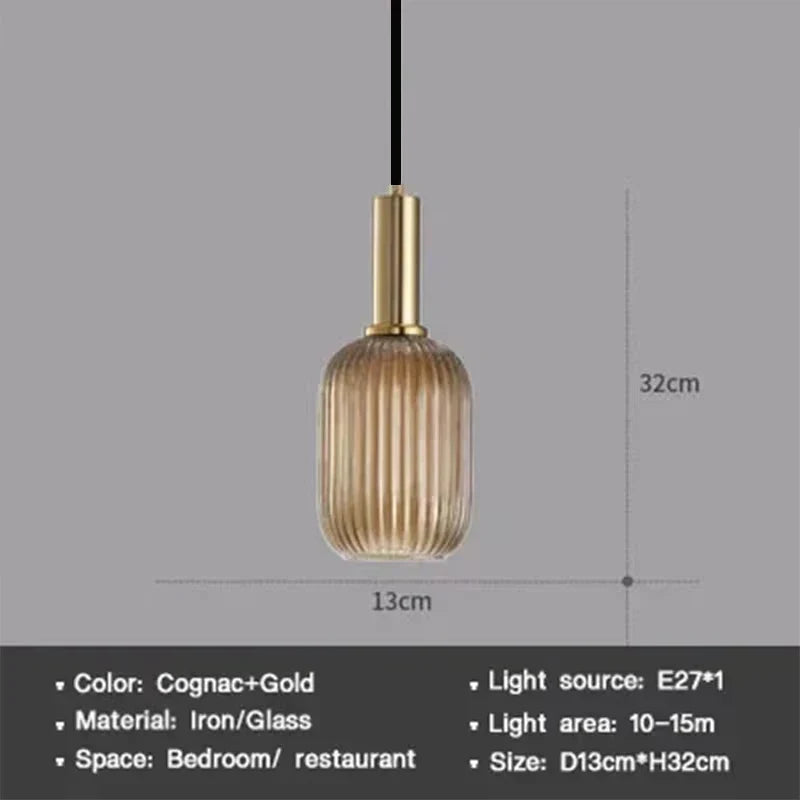Modern Nordic Glass Pendant Light – Single Head LED Hanging Lamp for Dining Room, Bedroom, Cafe, and Study – White, Green, Cognac & More | Kalsten