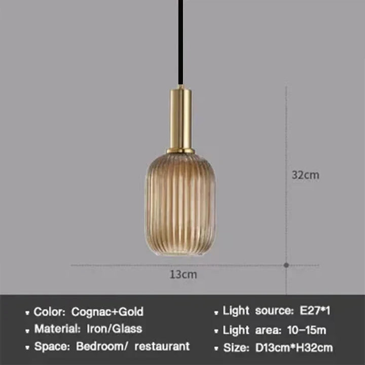 Modern Nordic Glass Pendant Light – Single Head LED Hanging Lamp for Dining Room, Bedroom, Cafe, and Study – White, Green, Cognac & More | Kalsten