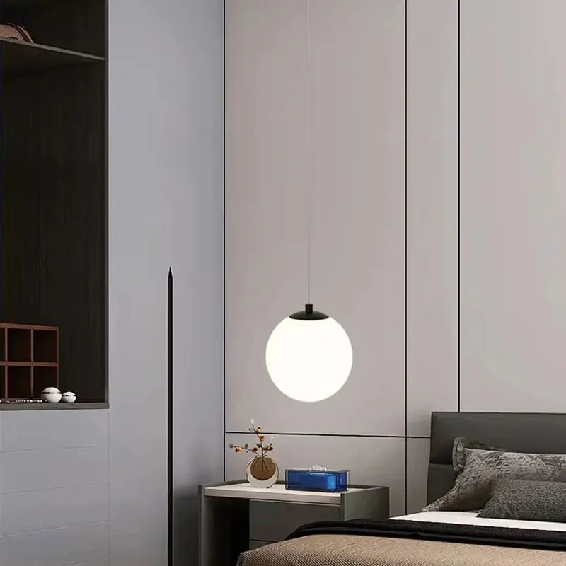 Modern Glass LED Pendant Light – Nordic Style Hanging Lamp for Living Room, Bedroom, Restaurant, and Bar, 220V AC, Indoor Lighting Fixture | Kalsten