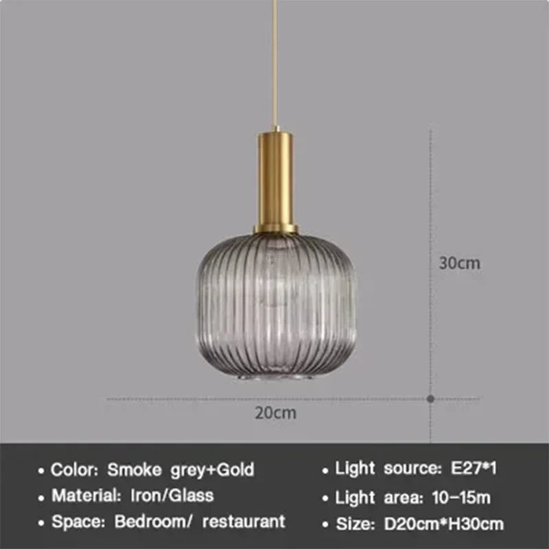 Modern Nordic Glass Pendant Light – Single Head LED Hanging Lamp for Dining Room, Bedroom, Cafe, and Study – White, Green, Cognac & More | Kalsten