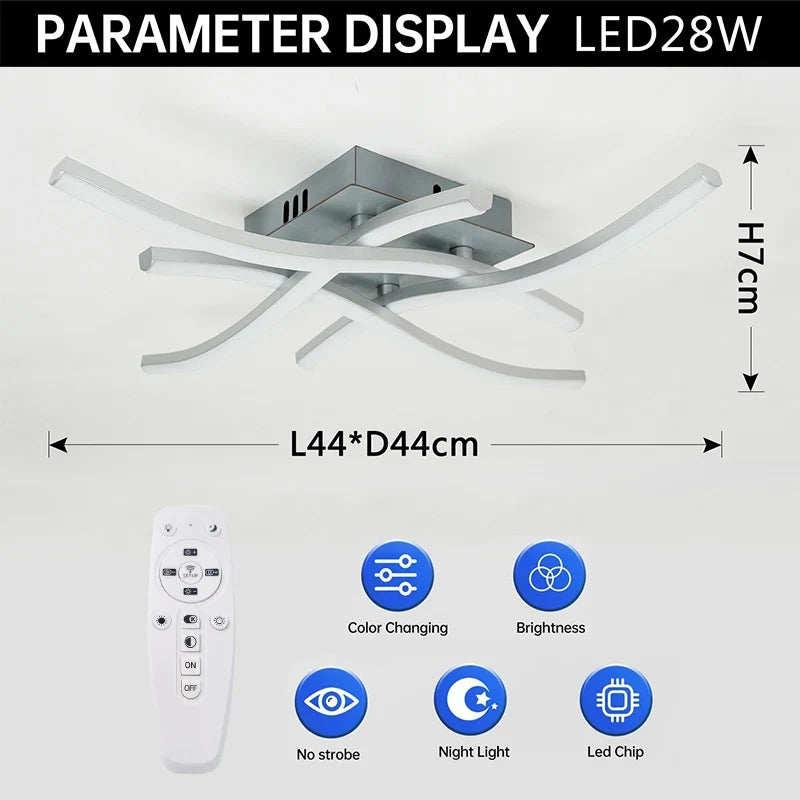Modern LED Ceiling Lamp for Living Room, Dining Room, Bedroom, and Balcony | Kalsten