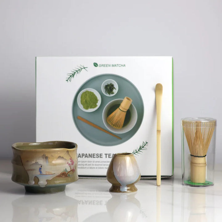 Variant image for Ceramic Matcha Tea Set Green One Size Bamboo for Traditional Ceremonies-4