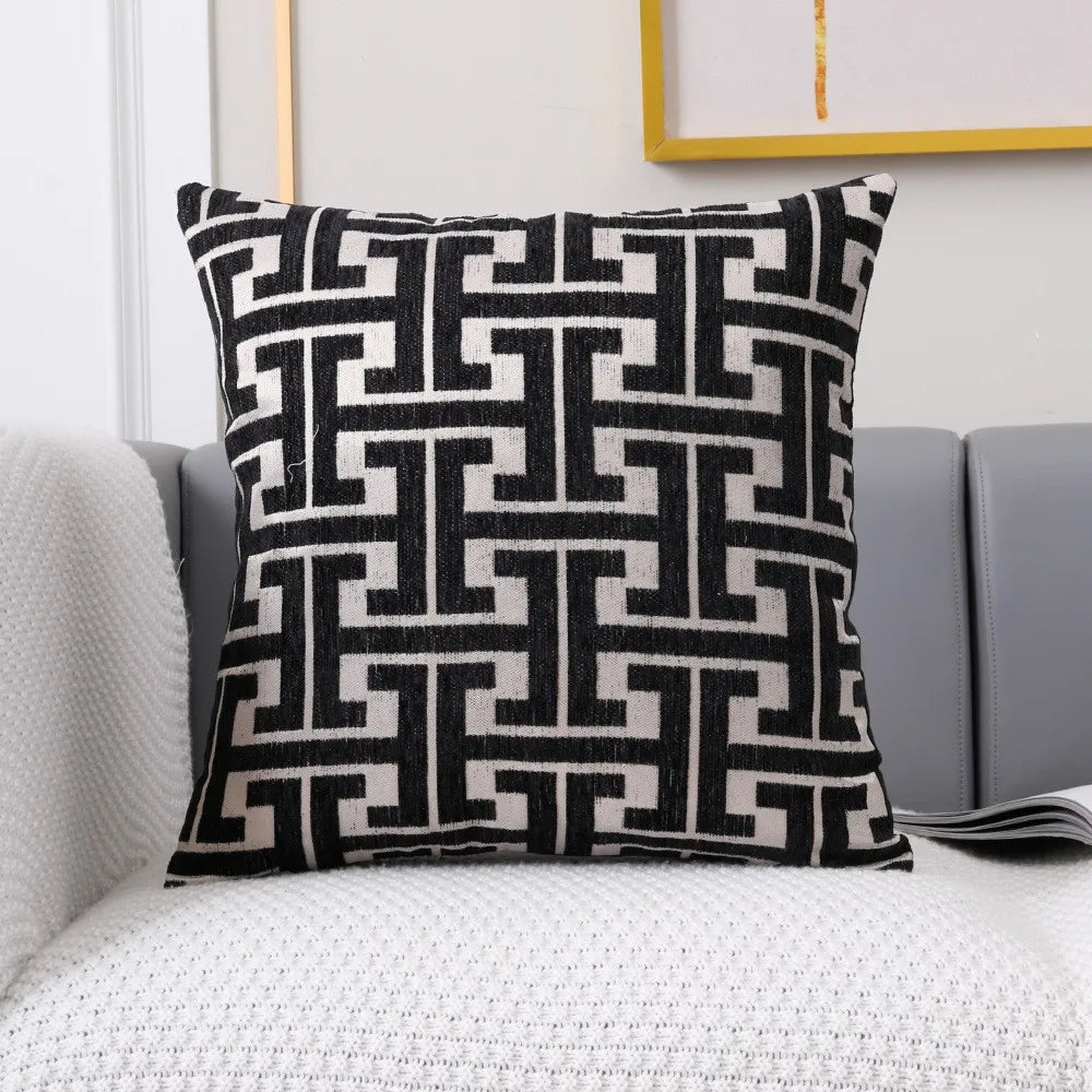 Striped cushion cover in country house style – Decorative sofa cover for living room and couch | Kalsten