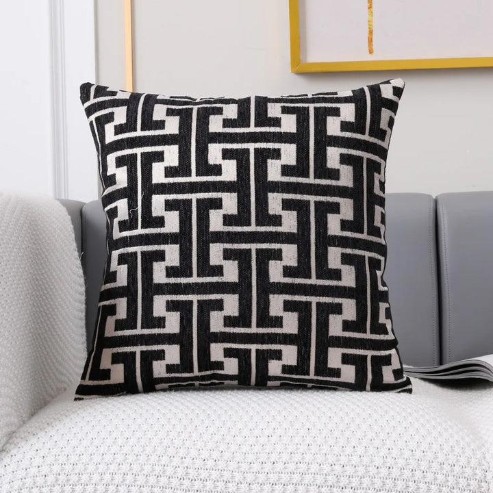 Striped cushion cover in country house style – Decorative sofa cover for living room and couch | Kalsten