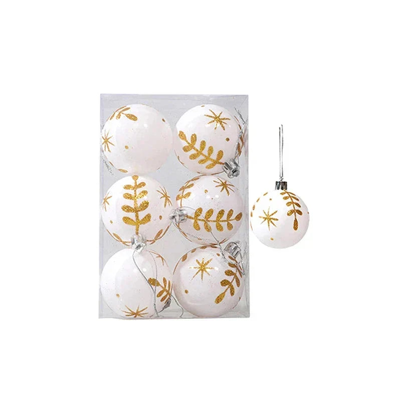 Elegant Snowflake Christmas Baubles Set – High-quality Christmas ornaments in red, white and gold, perfect for festive tree decoration at Christmas | Kalsten