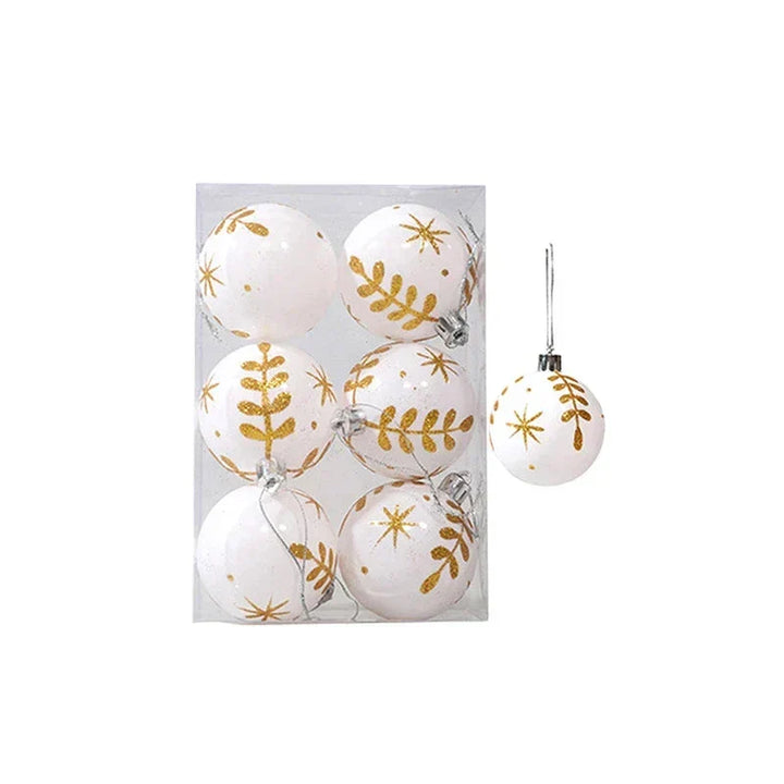 Elegant Snowflake Christmas Baubles Set – High-quality Christmas ornaments in red, white and gold, perfect for festive tree decoration at Christmas | Kalsten