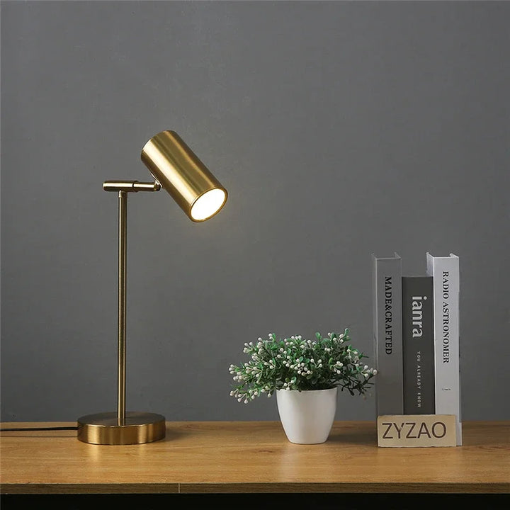 Modern Golden Table Lamp – Eye-Friendly LED Reading Light for Study, Bedroom, and Living Room Decor | Kalsten
