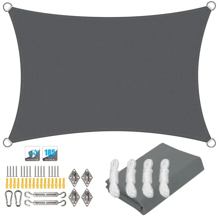 Kalsten | Waterproof Rectangular Sun Shade Sail with UV Protection & Mounting Kits – ShadeGuard