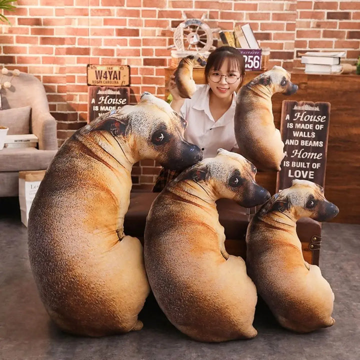 Realistic Soft Dog Plush Cushion