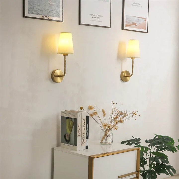 Nordic Minimalism LED Wall Lamp – Modern Linen Lampshade for Living Room, Bedroom, and Stairway Decor | Kalsten
