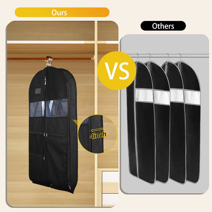 Karnz | Travel Garment Bag | Two-way Zipper & XXL Pockets | Breathable & Transparent | 43 Inch Hanging Suit Organizer