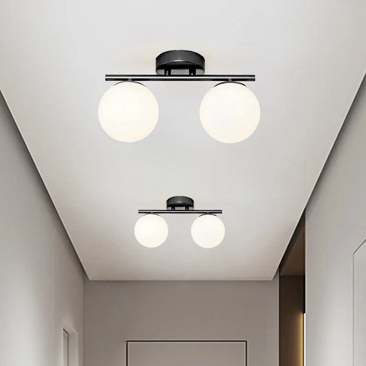 Modern Nordic LED Ceiling Light – Gold Iron and Glass Lamp for Corridor, Aisle, Cloakroom, Balcony, and Bedroom | Kalsten