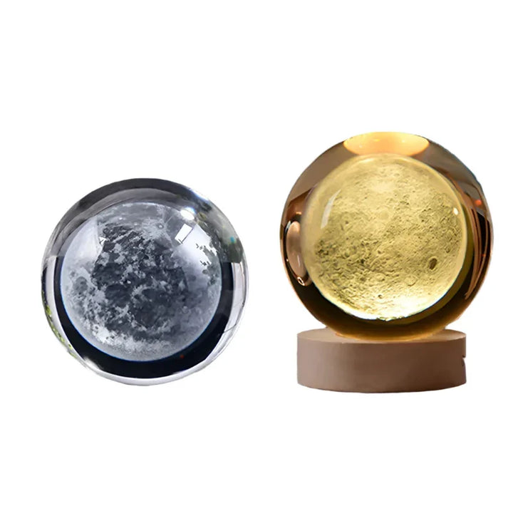 3D Crystal Night Light LED - Starry Sky Projector with Wooden Base, Romantic Lighting for Bedroom & Gifts | Kalsten