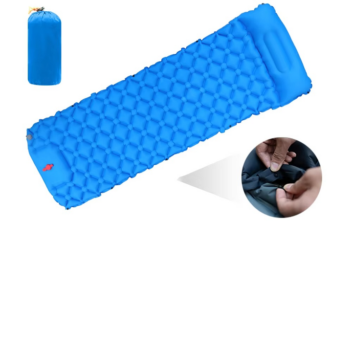 Kalsten | Inflatable Camping Sleeping Pad with Built-in Pillow Self-Inflating Air Cushion for Hiking and Outdoor Travel