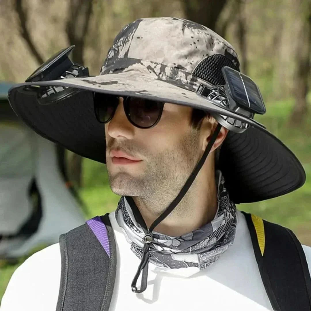 Solar Fan Fisherman's Hat - Solar Energy & USB Charging | Kalsten