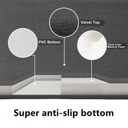Ultra Absorbent Nordic Bath Mat Shower Room Floor Mat Super Anti-Slip Cushioned Soft Velvet Shower Mat For Washroom | Bowlift