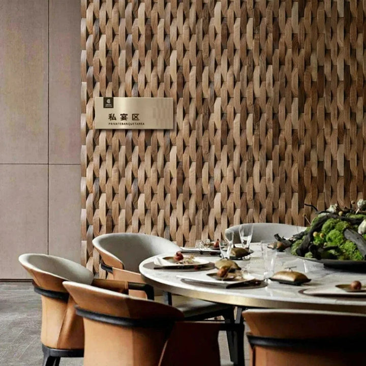 Kalsten | 3D Solid Wood Mosaic Wall Panel with Acoustic Design