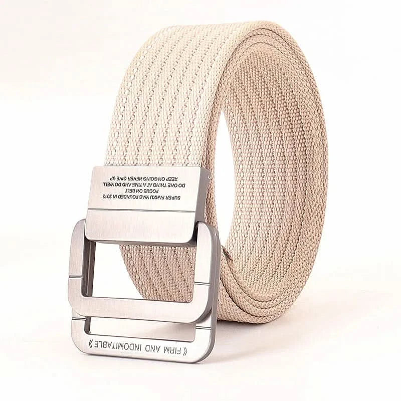Kalsten | Unisex Canvas Belt – Double Metal Ring Buckle, Adjustable