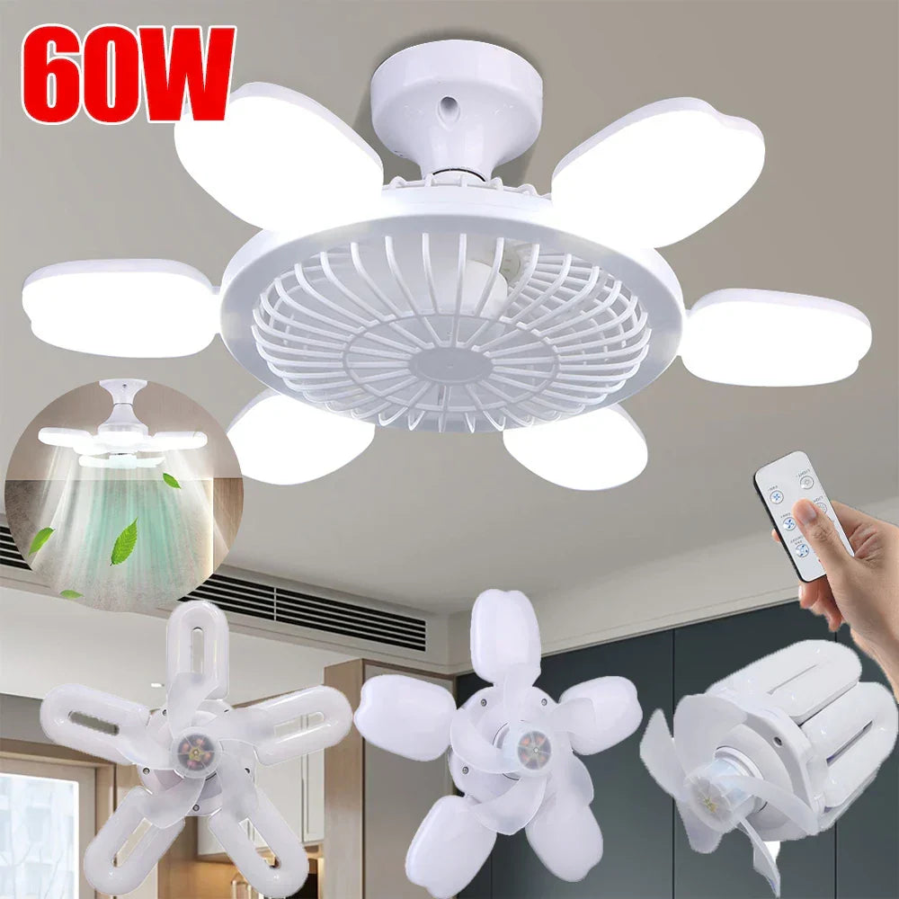 Silent Adjustable Remote Control Ceiling Foldable Fan Lamp | Kalsten