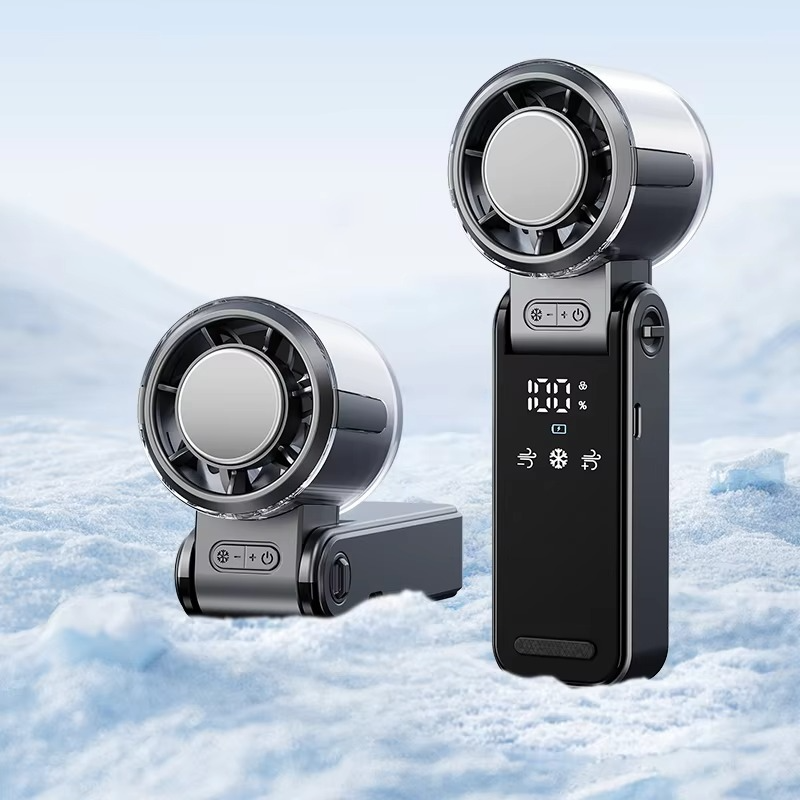 Foldable Turbine Handheld Fan with Integrated Ice Pack | Kalsten