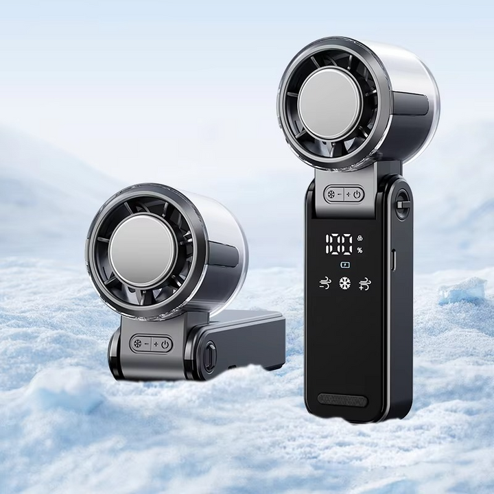 Foldable Turbine Handheld Fan with Integrated Ice Pack | Kalsten