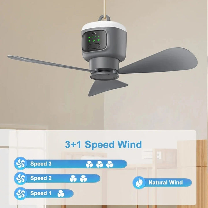 12000mAh Portable Ceiling & Camping Fan – Outdoor Tent Air Circulator and Cooling Ventilator | Kalsten