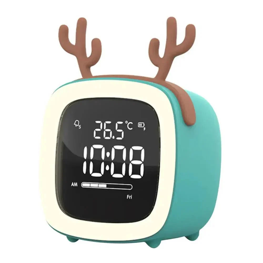 BowLift | Cartoon Bunny LED Alarm Clock with Night Light – Rechargeable, Cute Digital Display for Kids & Bedrooms