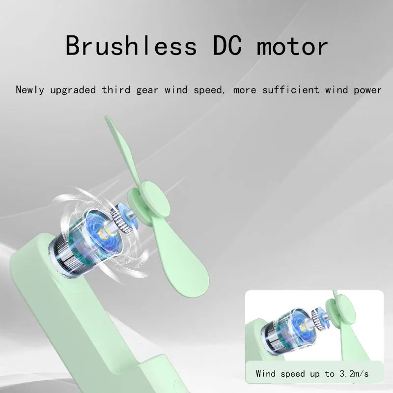 New Handheld Portable Mini Fan - Creative, Three-Speed Adjustable, Solid Color, USB Rechargeable Small Fan | Kalsten