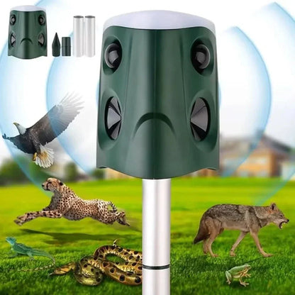 Skanto | ULTRAGUARD ULTRASONIC PEST REPELLER – Ultrasonic Pest Repeller with LED Light – Weather-Resistant and Battery-Powered for Garden and Outdoor Use