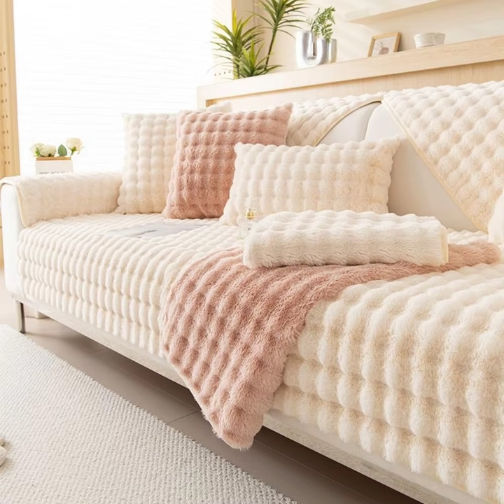 Plush Faux Fur Sofa Cover
