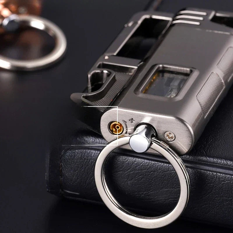 Modern Windproof Metal  Bottle Opener Keychain Lighter | Kalsten