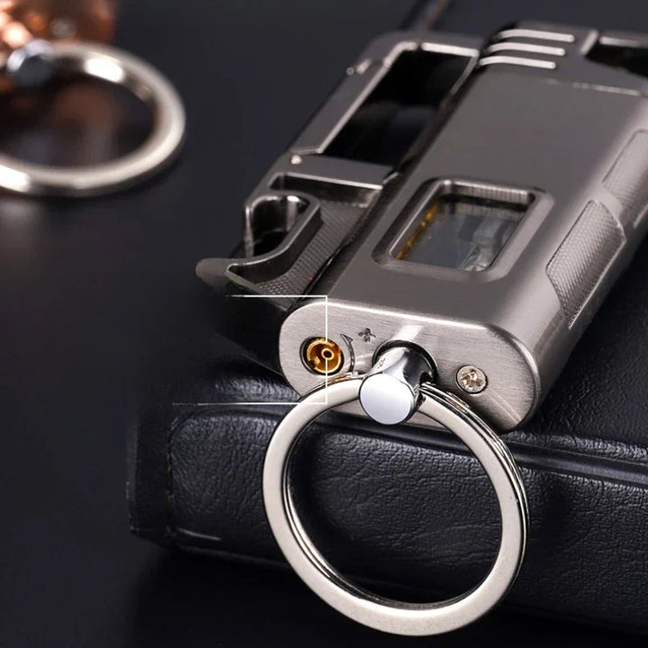 Modern Windproof Metal  Bottle Opener Keychain Lighter | Kalsten