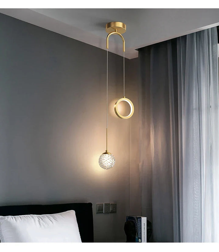 Modern LED Pendant Light – 2-Way Indoor Hanging Lamp for Living Room, Bedroom, Dining Table with Adjustable 3 Light Colors | Kalsten