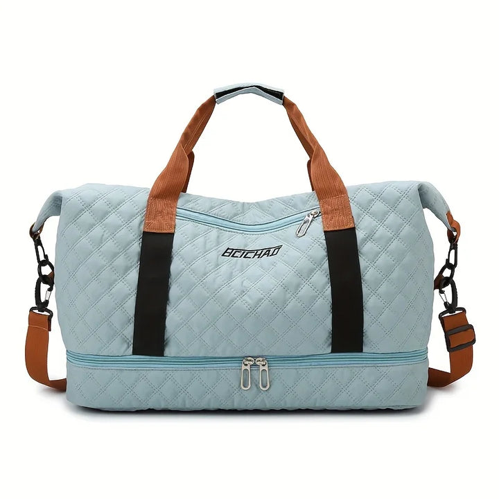 Kalsten | Travessia Travel Bag with Shoe Compartment | Large Capacity & Argyle Design | Nylon Weekender for Sports, Short Trips & Everyday Use