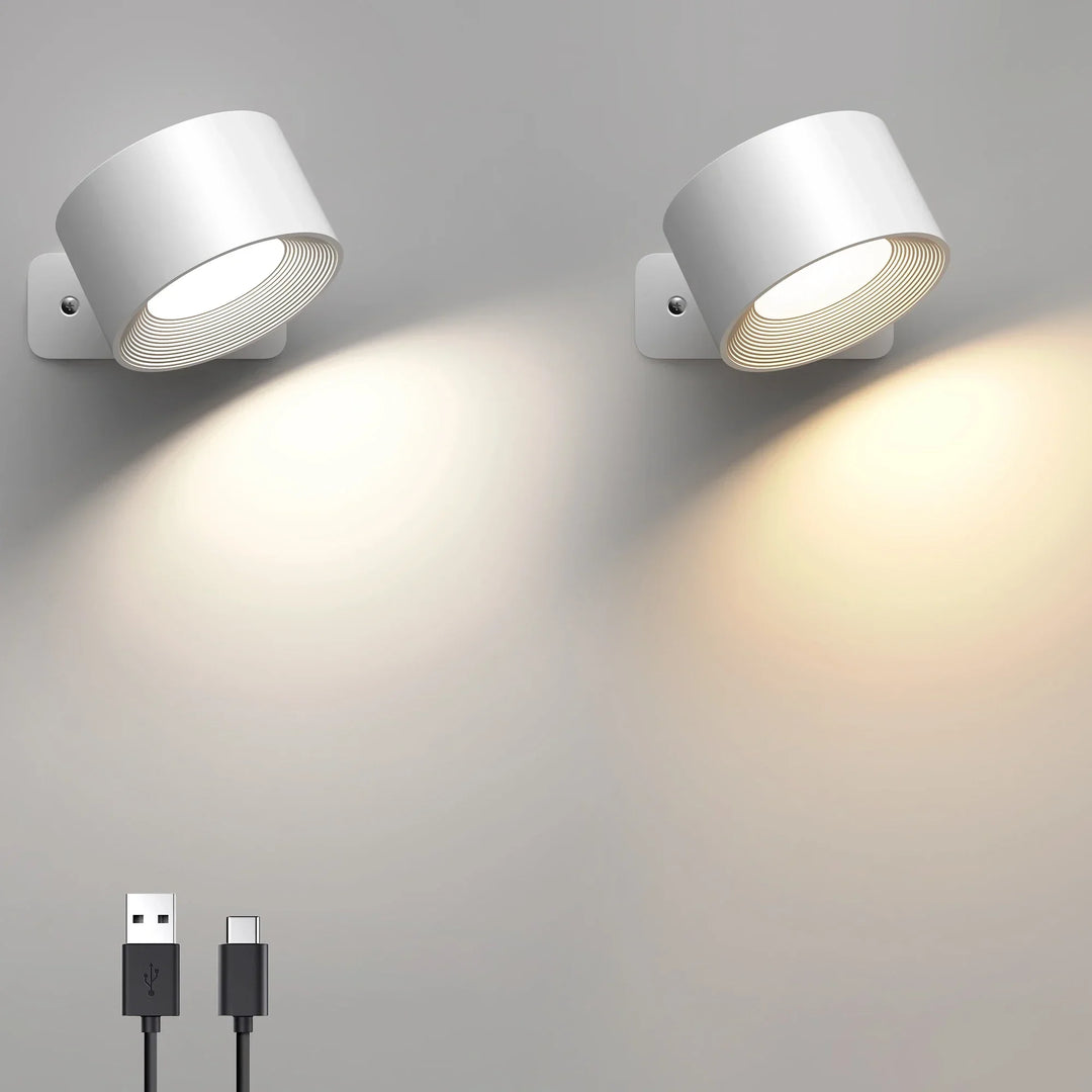 LED Indoor Wall Lamps with 360 Rotation - Modern Nordic Fixtures for Bedroom Decor | Kalsten