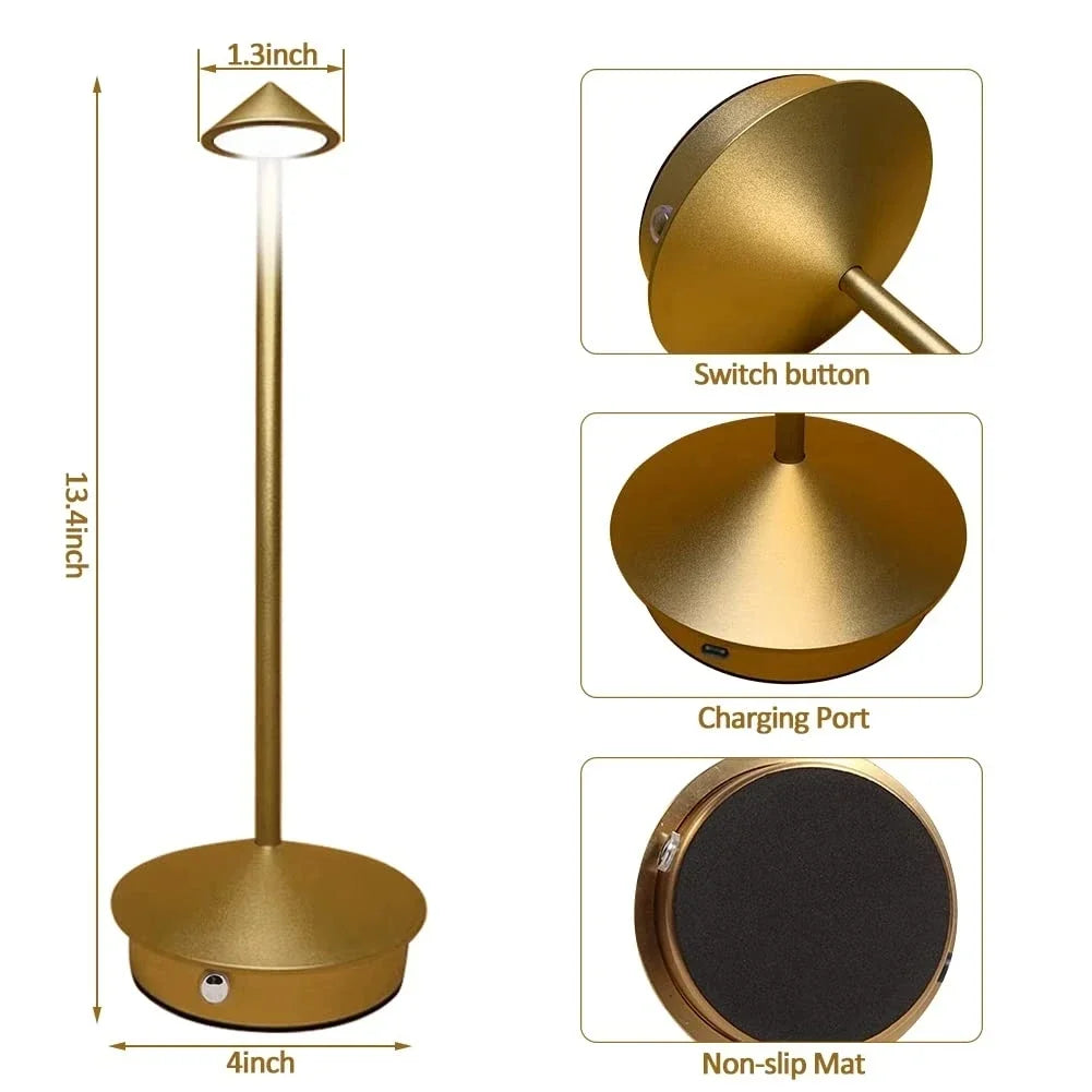 Rechargeable Table Lamp Creative Dining Room Touch Led Hotel Bar Coffee Pina Pro Table Lamp Decorative Desk Lamp | Kalsten