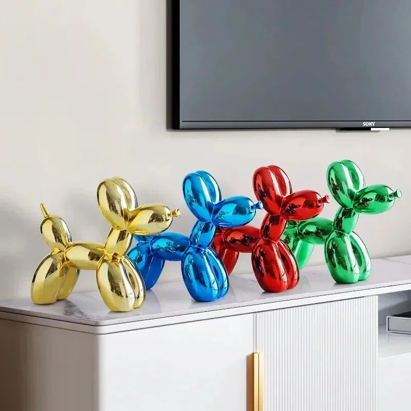 Brehn | Nordic Balloon Dog Sculpture Resin Animal Ornament Art Sculptures and Figurines Handicraft Home Decoration Room Desktop Accessories