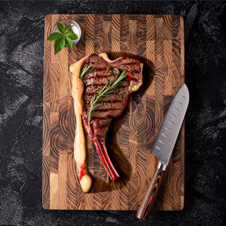 Kalsten | Cutting board made of wood – High-quality cutting board made of end grain wood for professional and amateur cooks