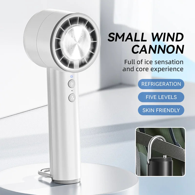 Kalsten | Brisano AirCool Mini Hand Fan with Cooling Function | 5 Speeds | LED Display & USB Charging | Quiet & Portable | For Travel, Office & Outdoor