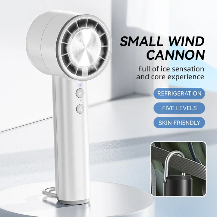 Kalsten | Brisano AirCool Mini Hand Fan with Cooling Function | 5 Speeds | LED Display & USB Charging | Quiet & Portable | For Travel, Office & Outdoor