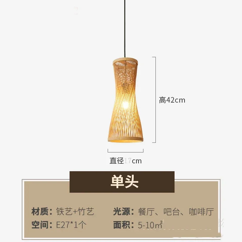 Japanese Small Chandelier: Embrace Serenity with Bamboo Elegance | Kalsten