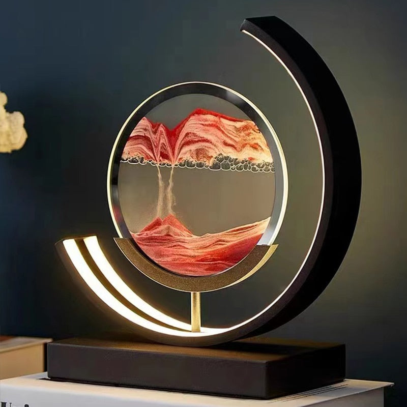 LED Table Lamp with Moving Sand Landscape – SandLight | Kalsten