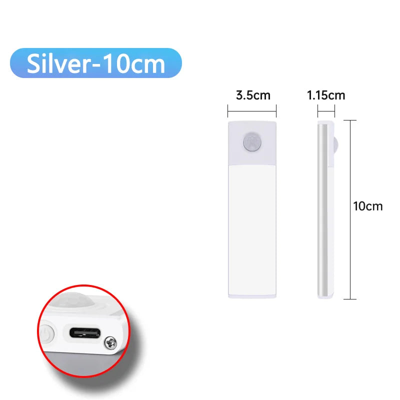 Motion Sensor Night Light – USB Rechargeable Wireless LED Lamp for Kitchen, Bedroom, Closet, and Wardrobe Lighting | Kalsten
