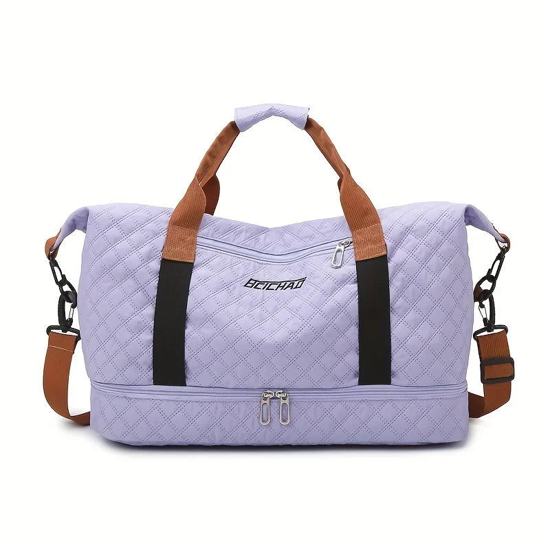Kalsten | Travessia Travel Bag with Shoe Compartment | Large Capacity & Argyle Design | Nylon Weekender for Sports, Short Trips & Everyday Use