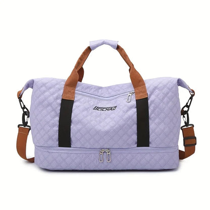 Karnz | Travessia Travel Bag with Shoe Compartment | Large Capacity & Diamond Pattern | Nylon Weekend Bag for Sports, Short Trips & Daily Use