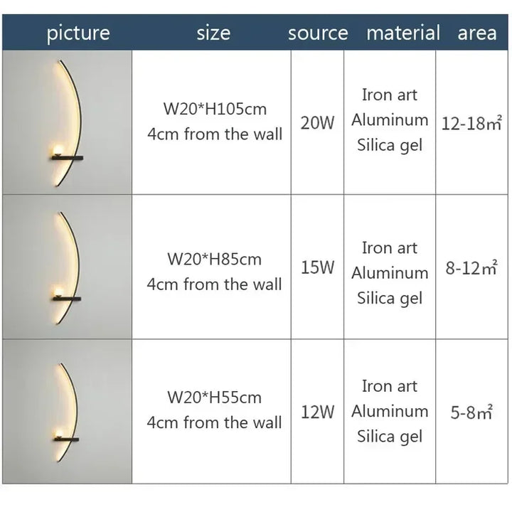 Modern LED Wall Lamp Black Gold - Sleek Long Strip Design for Versatile Illumination | Kalsten