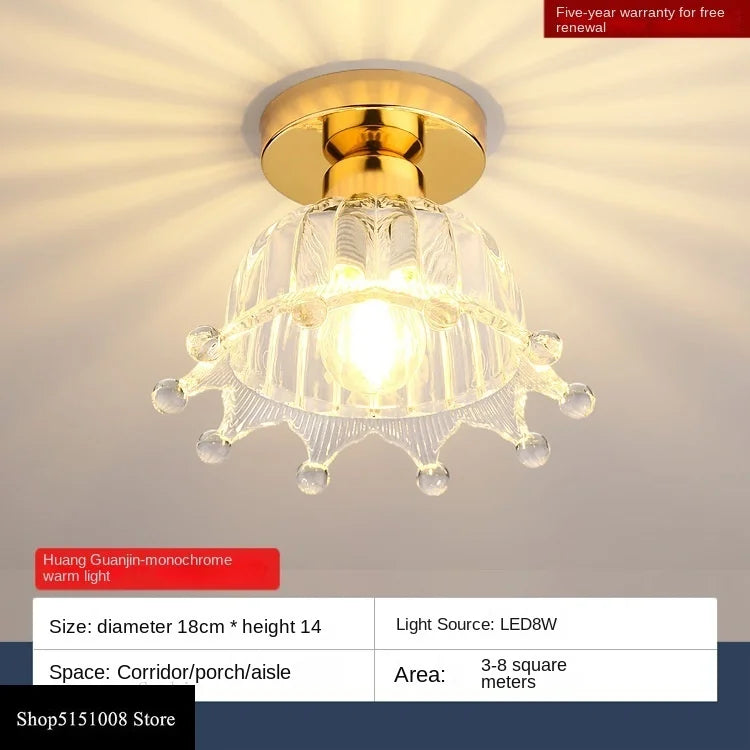 Ceramics Glass LED Corridor Ceiling Lamp for Aisle, Corridor, Cloakroom, Balcony Nordic E27 Acrylic Chandelier Rest Light Fixtures | Kalsten