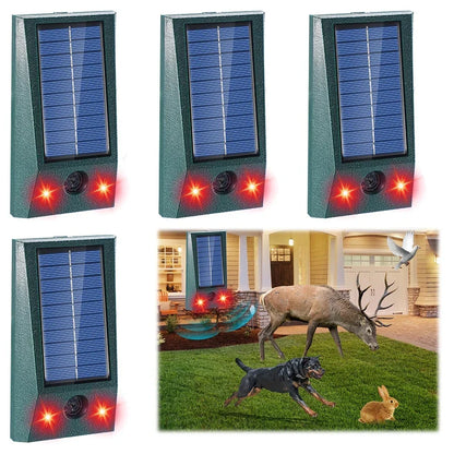 Brehn | SolarGuardix Ultrasonic Bird Repeller Solar | With LED & Motion Sensor | Waterproof IP58 | 600 m² Coverage