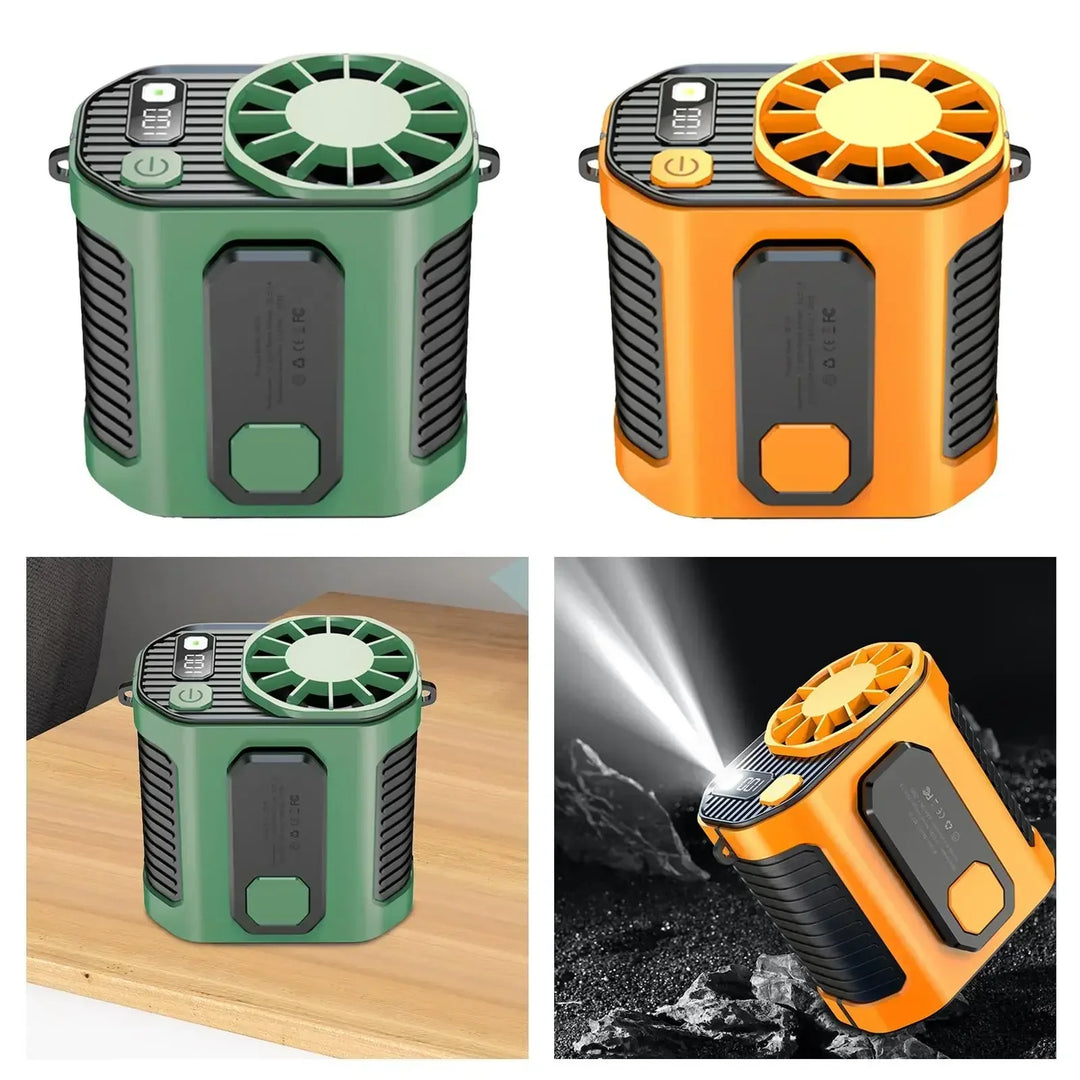 Portable Waist Fan - Strong Wind Hanging Neck Fan with Power Bank and LED Lighting for Outdoor Sports and Work | Kalsten