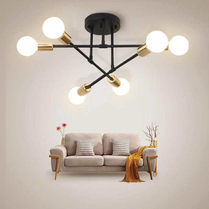 Modern LED Ceiling Chandelier – 6-Light Hanging Pendant Lamp for Living Room, Dining Room, and Kitchen | Kalsten